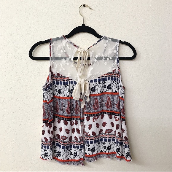 Orange Creek Print Tie Back Tank - Picture 3 of 6